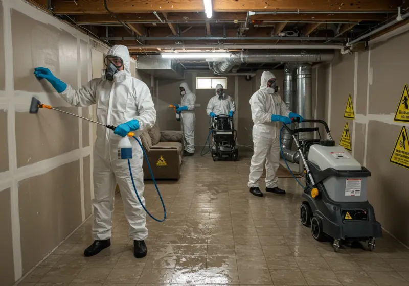 Basement Moisture Removal and Structural Drying process in Paxtang, PA